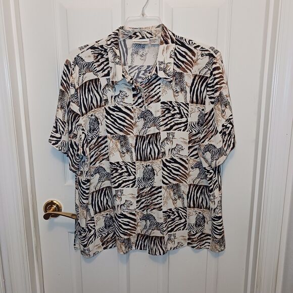 Alfred Dunner Animal Print Blouse Women's Size 2X - Picture 1 of 6